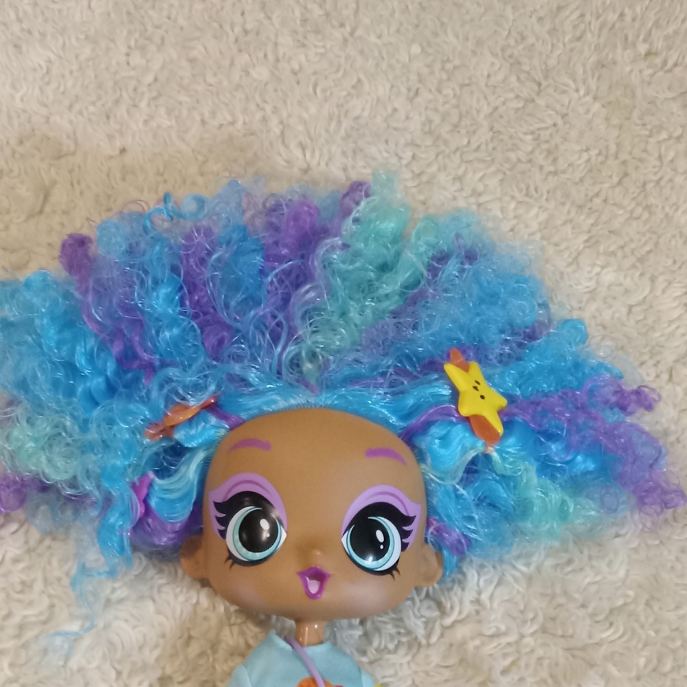 Colorful Curly Hair Doll with Blue and Purple Outfit - Picture 3 of 11